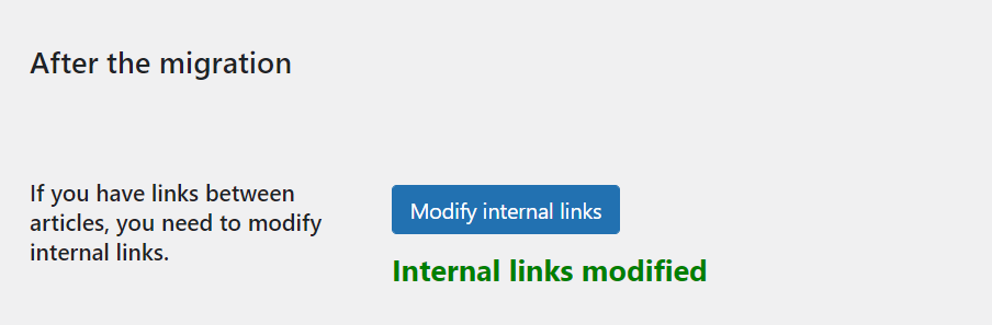 Modificare i link interni dopo la migrazione