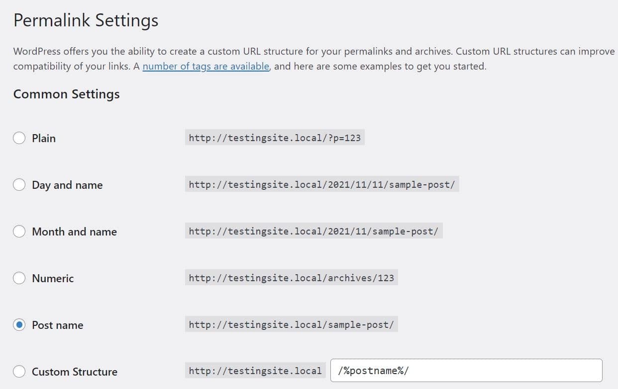 Access the permalink settings in the WordPress dashboard