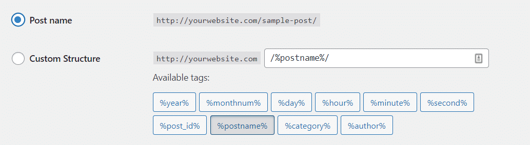 Changer la structure des permaliens dans le tableau de bord de WordPress