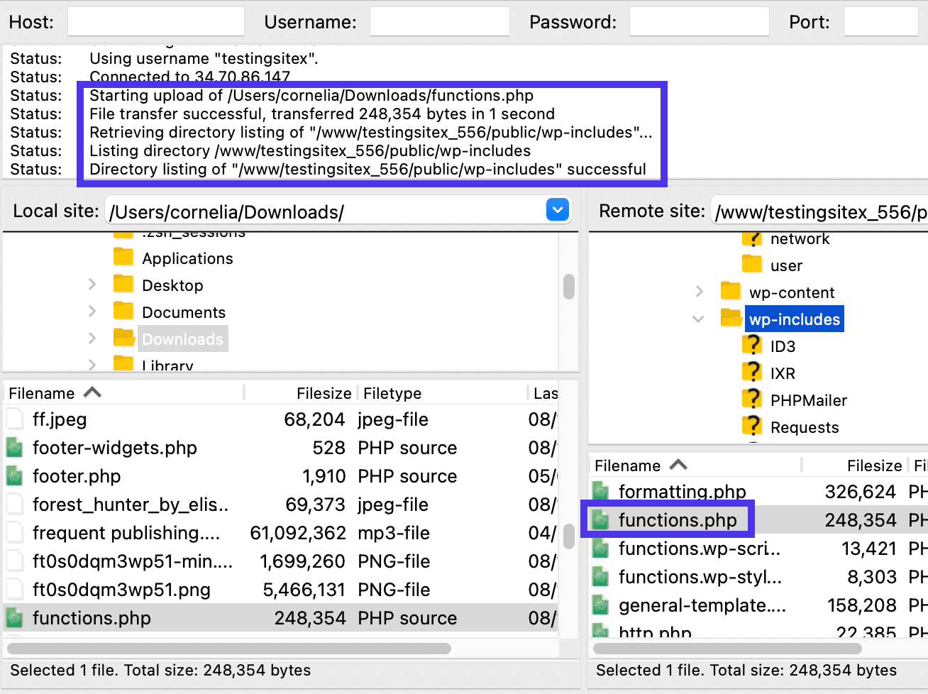 Controleer de statusupdates om er zeker van te zijn dat de bestanden goed verplaatst worden.