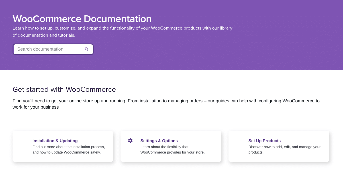 WooCommerce documentation