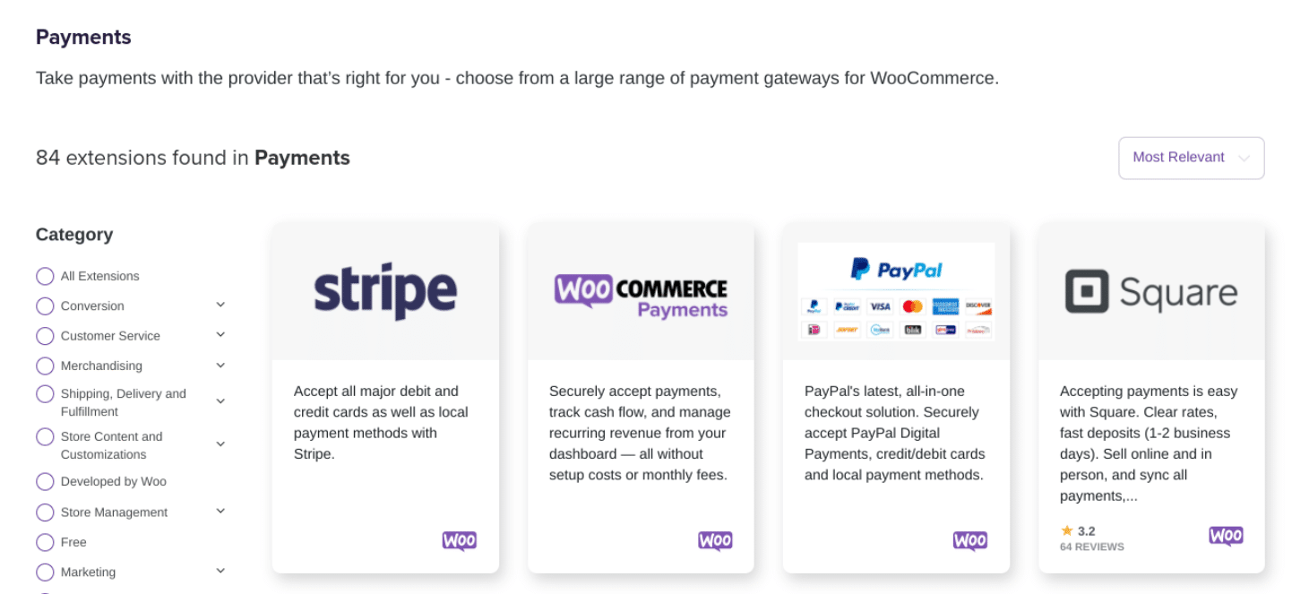 Options de passerelle de paiement WooCommerce