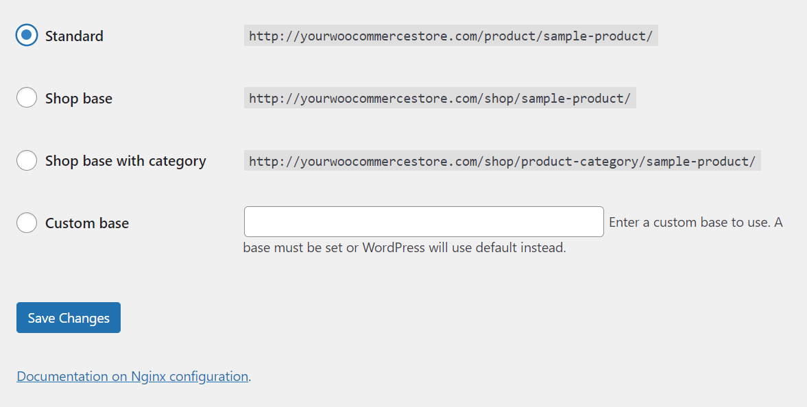 Alterando a estrutura URL da loja no WordPress