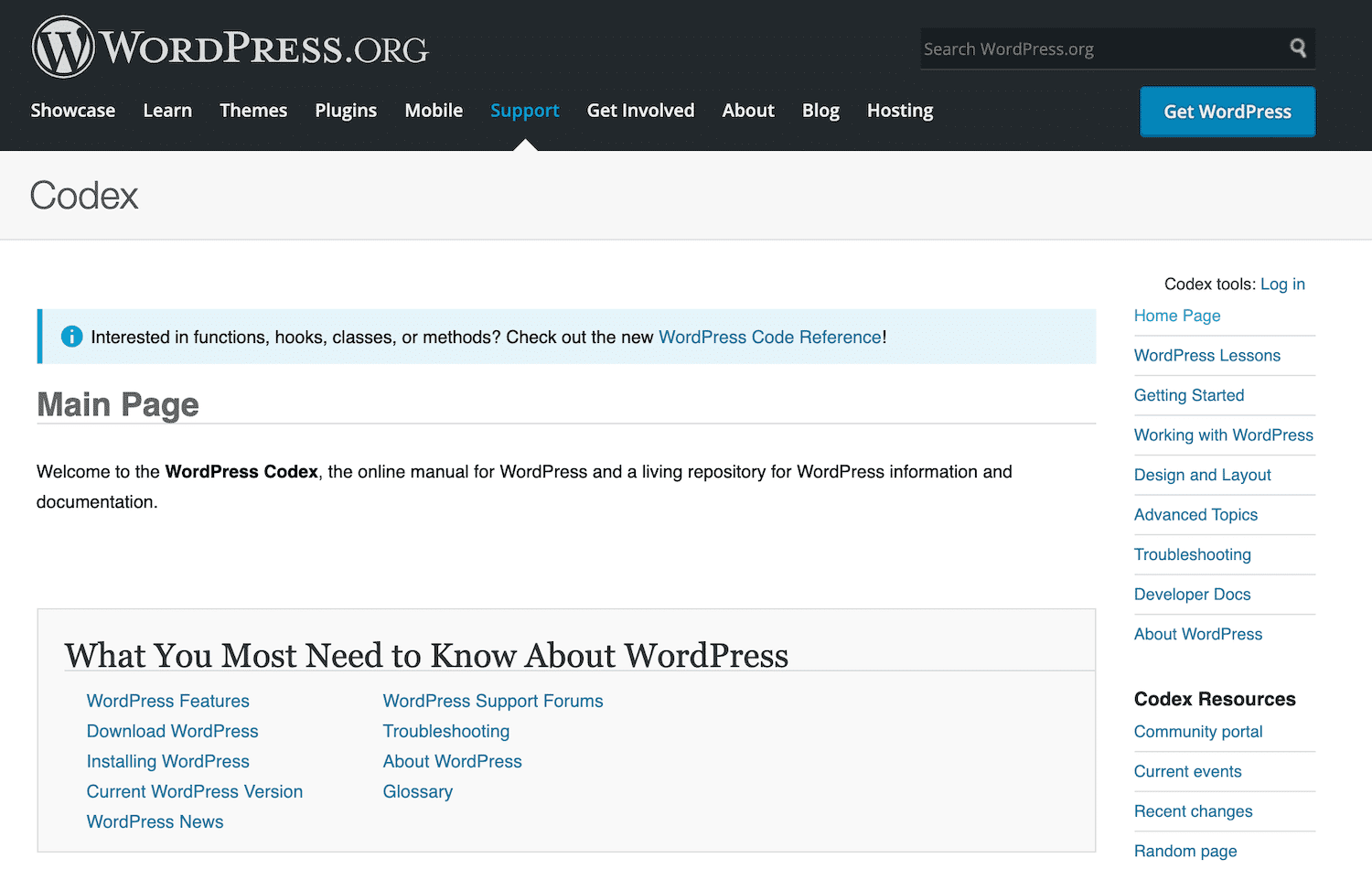 WordPress.org Codex