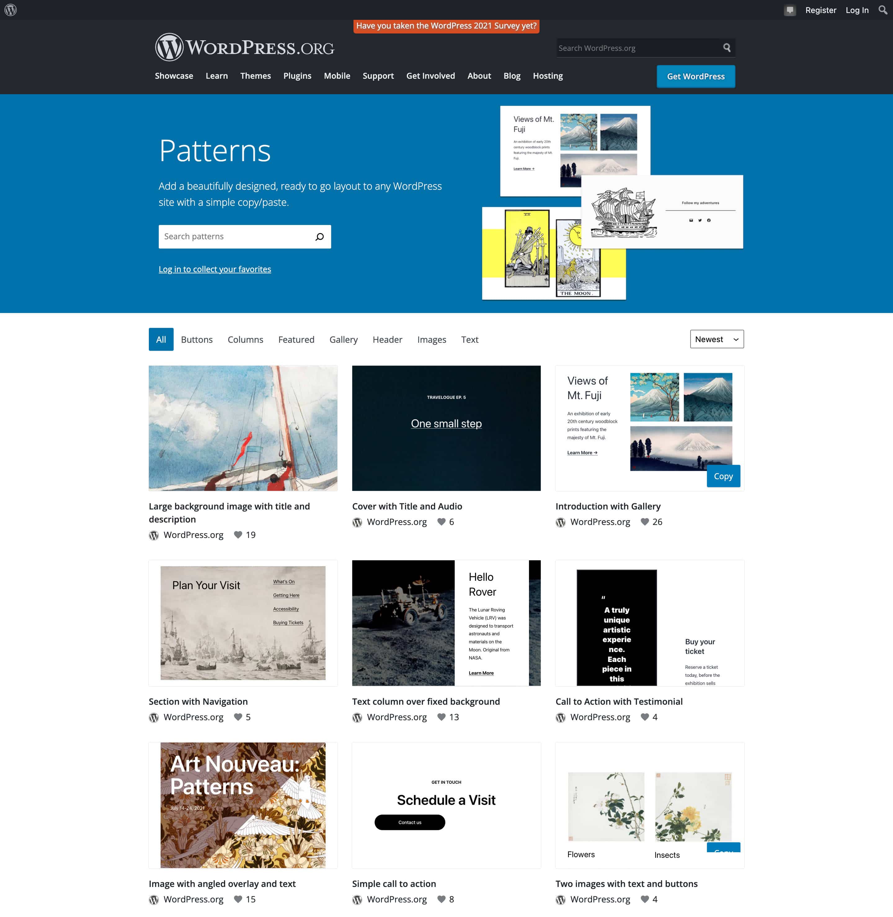 WordPress mønstre bibliotek