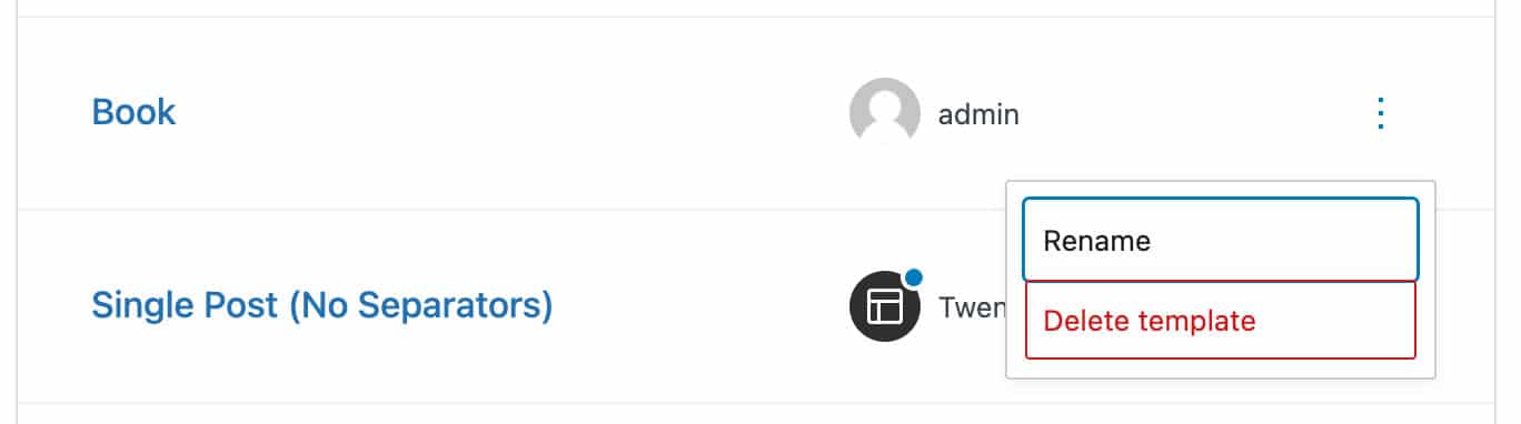 Rename or delete custom templates