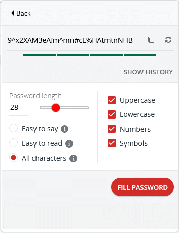 Générer un mot de passe dans LastPass.