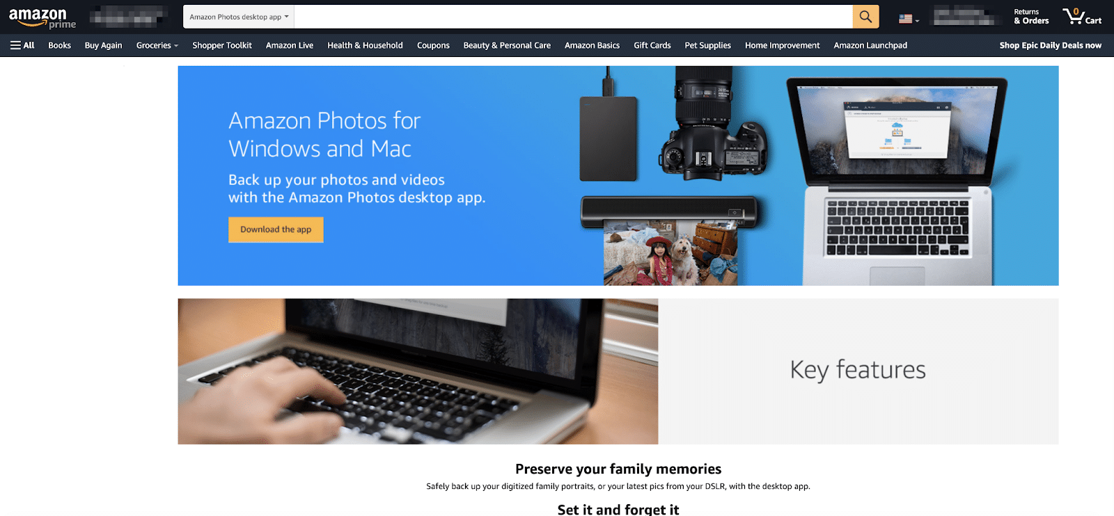 Amazon Drive website