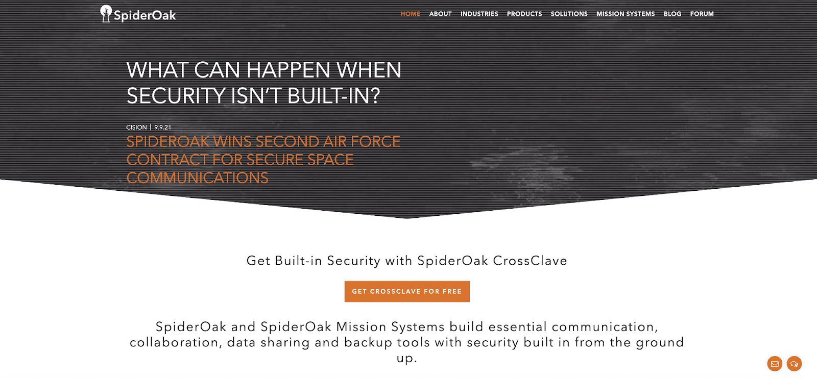 SpiderOak website homepage