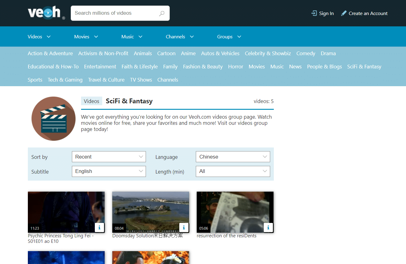 The Veoh video hosting website