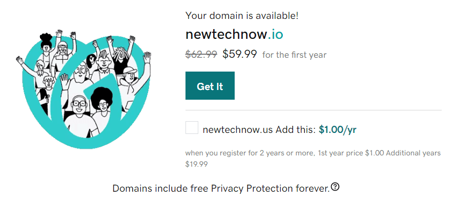 An example of a .io domain that's still available.