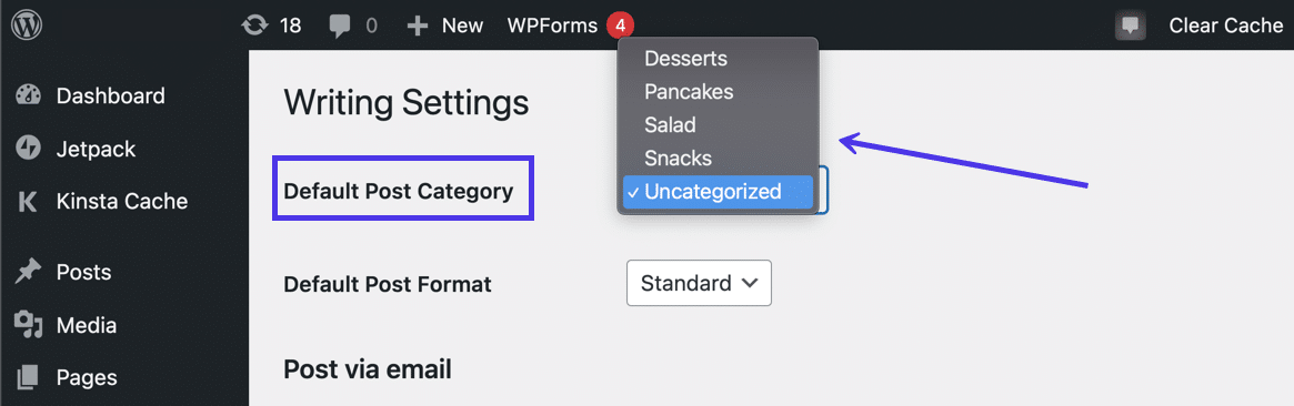 categoría de entrada por defecto - cómo eliminar las categorías en WordPress