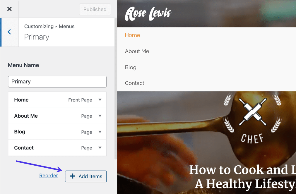 Consider adding items to a menu if you haven't already.