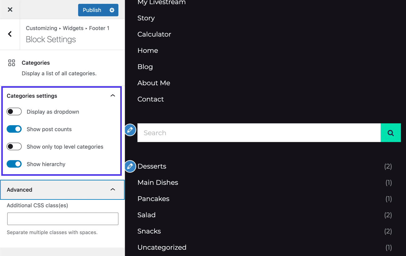 Consider modifying the “Categories” settings.