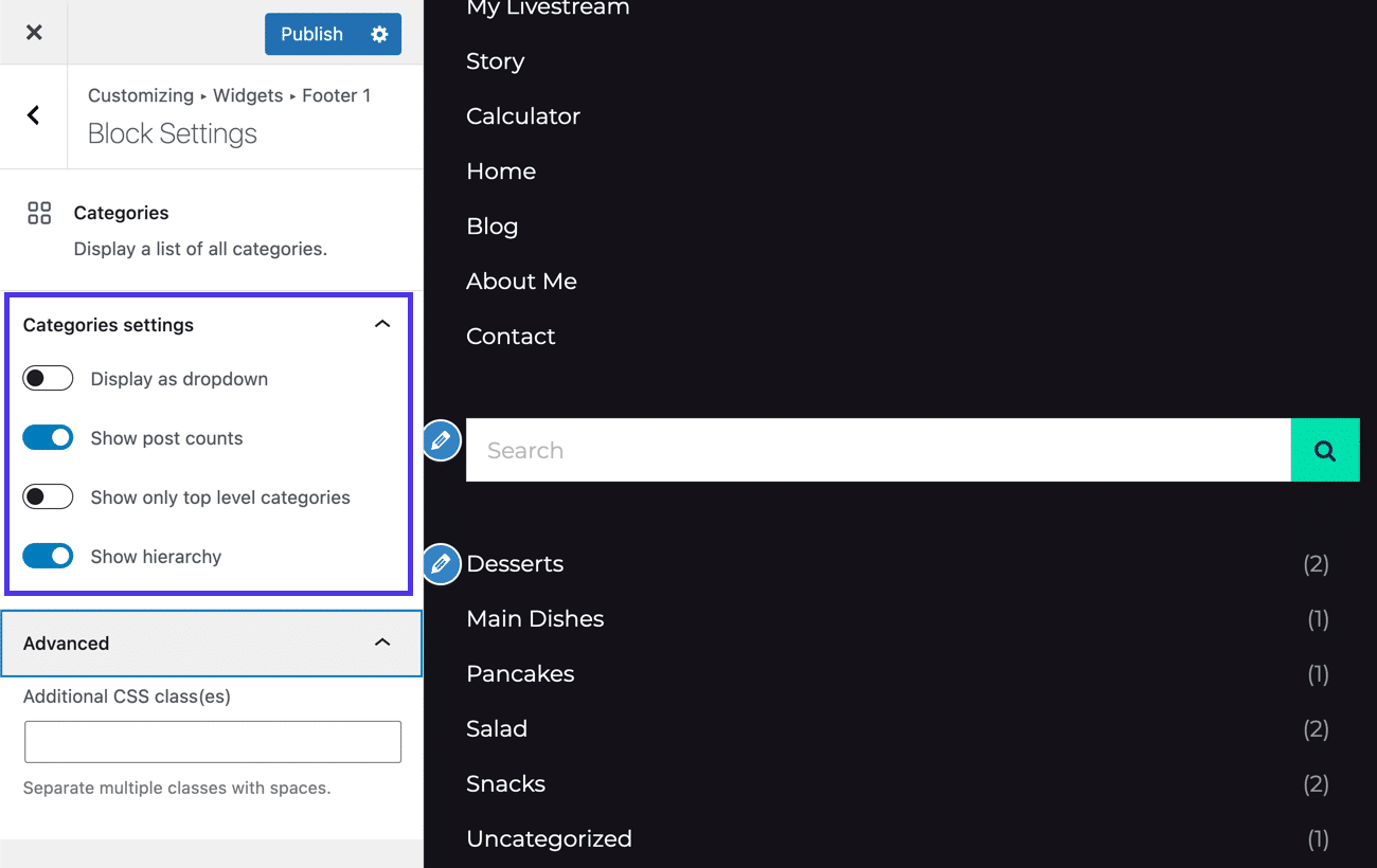 Considera la posibilidad de modificar la configuración de "Categorías".