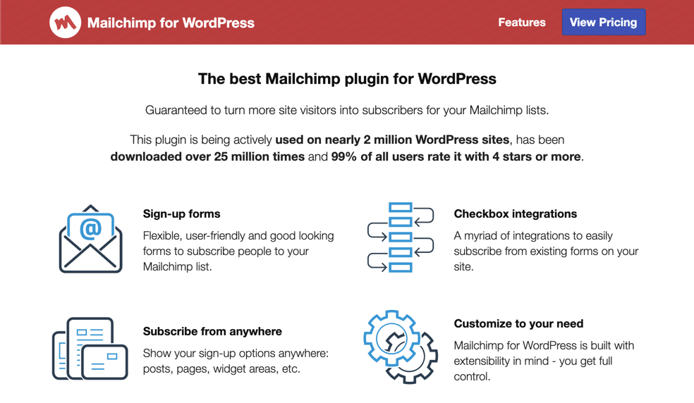 Overall, MC4WP has maintained such high ratings from users because of its far more stylish, advanced opt-in form designs when compared to what we see from Mailchimp itself.