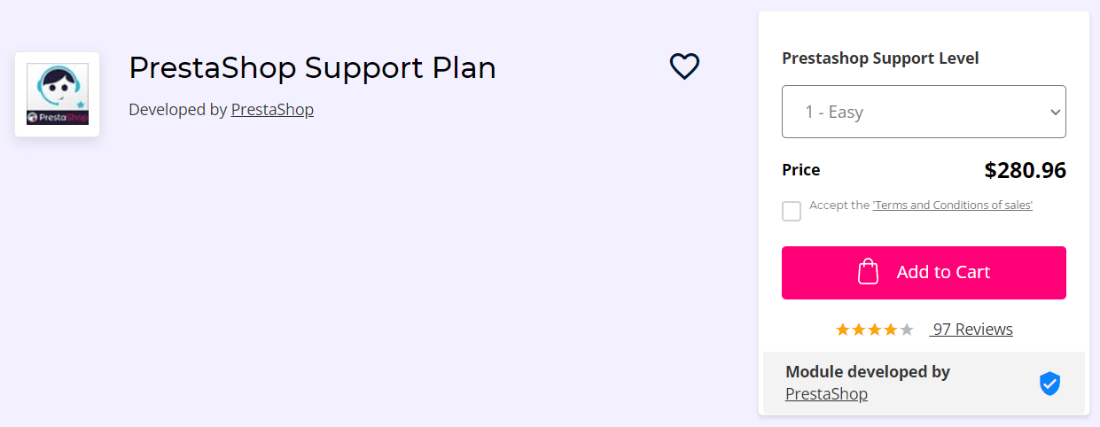 PrestaShop support plans