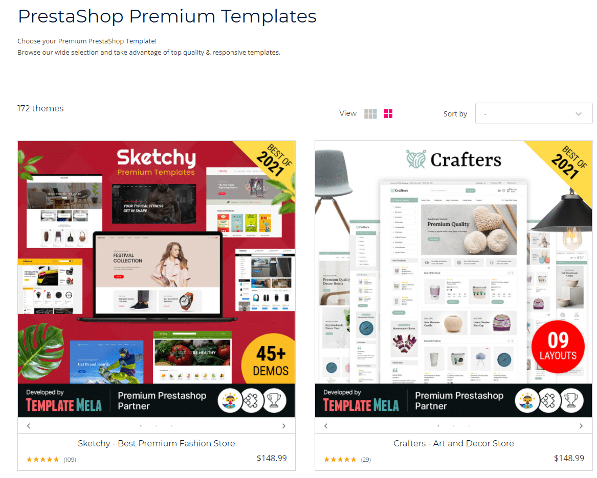 Modèles premium de PrestaShop.