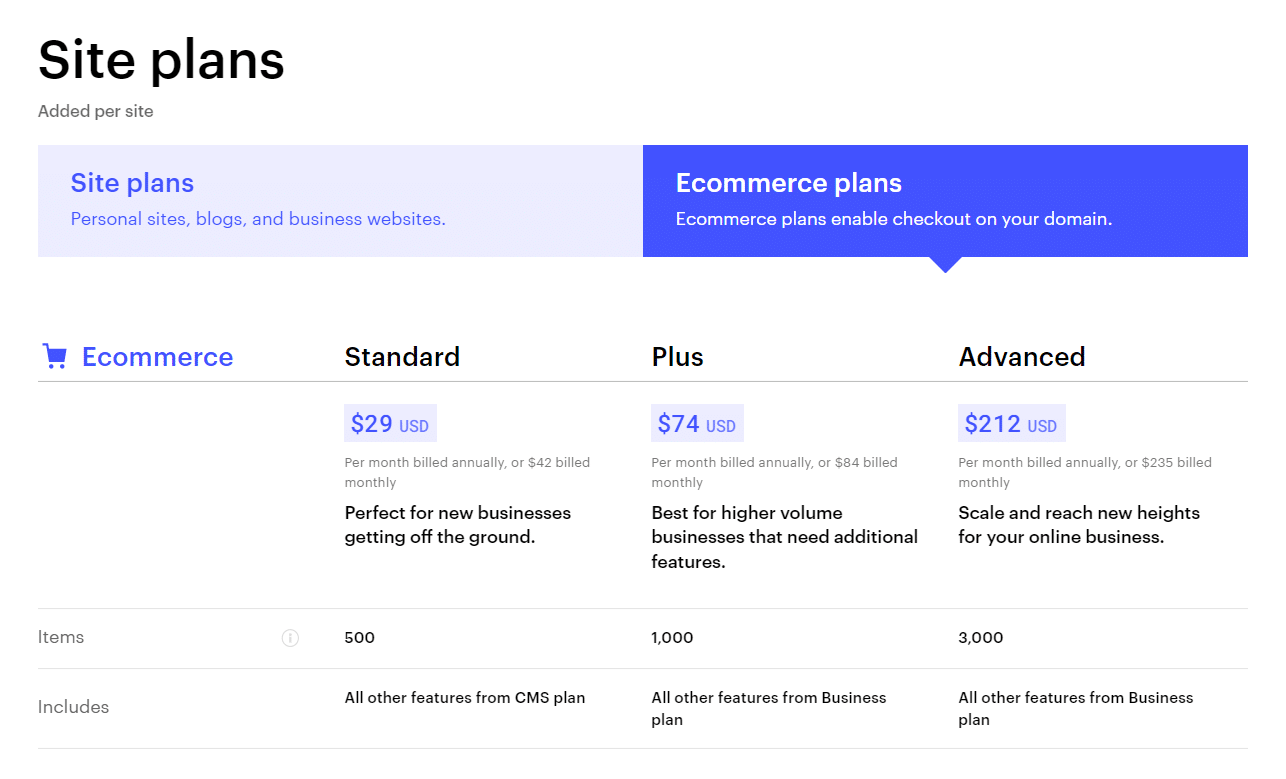 Um exemplo de coleção de planos de sites da Webflow.