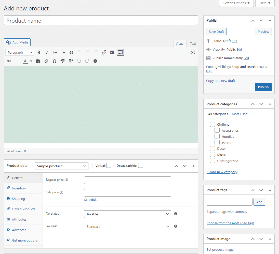 WooCommerceの商品エディター