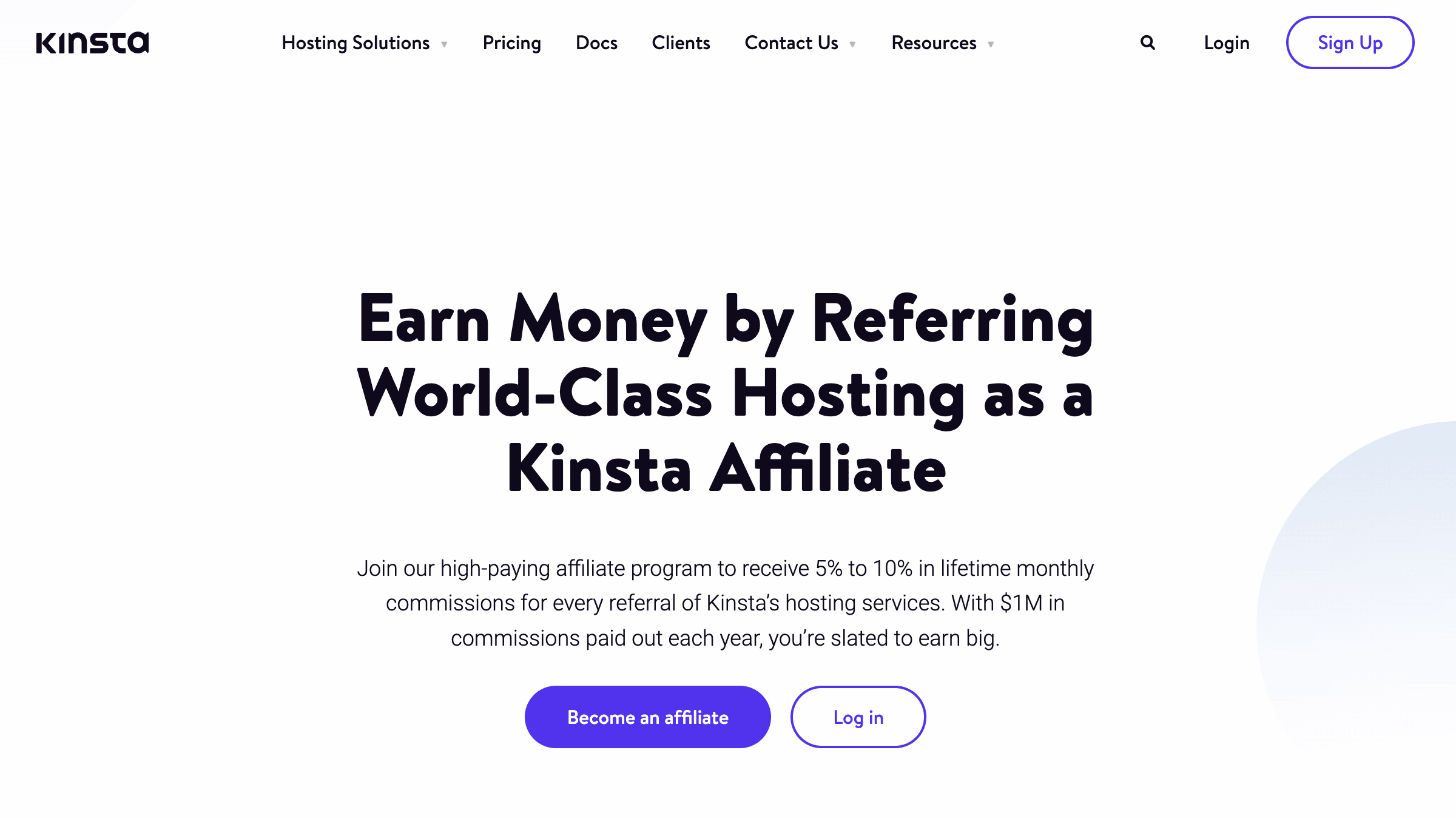 Kinsta har ett av de bästa affiliateprogrammen för bloggare. (Bildkälla: Kinsta)
