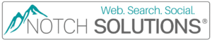 Notch Solution's logo with slogan "Web, Search, Social"
