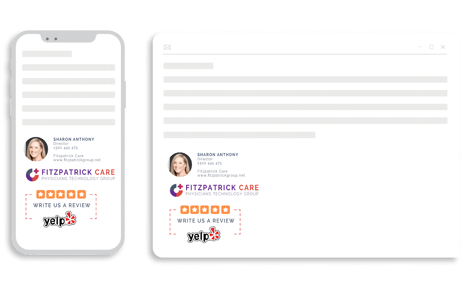 Una stessa firma email su mobile e su desktop