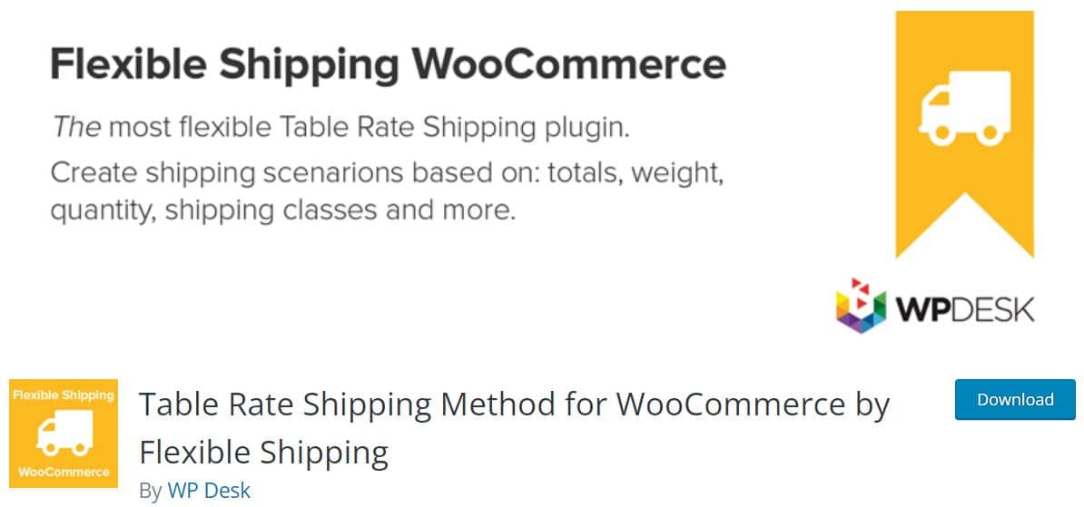 Homepage del plugin Table Rate Shipping Method by Flexible Shipping