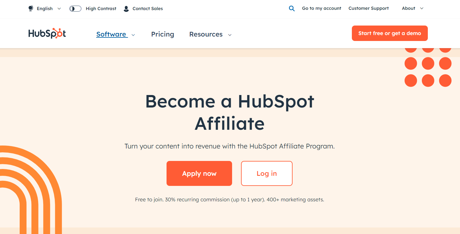 HubSpot homepage