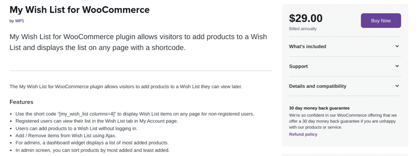 Il plugin My Wish List for WooCommerce è prodotto dallo stesso team di WooCommerce quindi il branding è lo stesso di WooCommerce