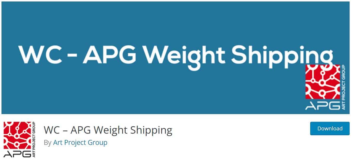 Homepage del plugin WC - APG Weight Shipping