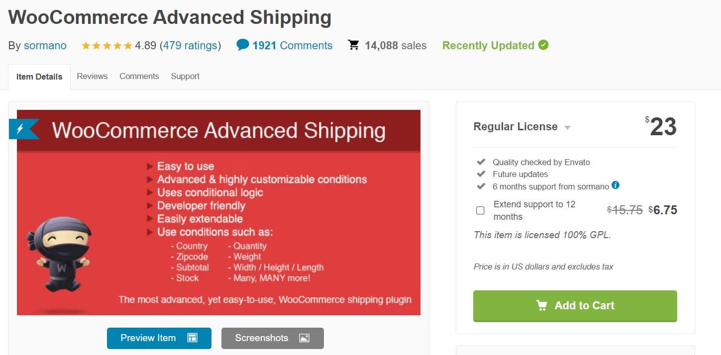 Homepage del plugin WooCommerce Advanced Shipping