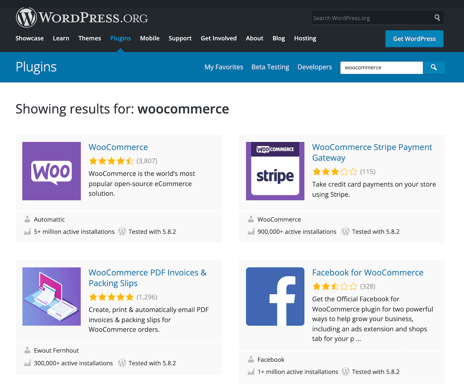 Plugins WooCommerce no WordPress.