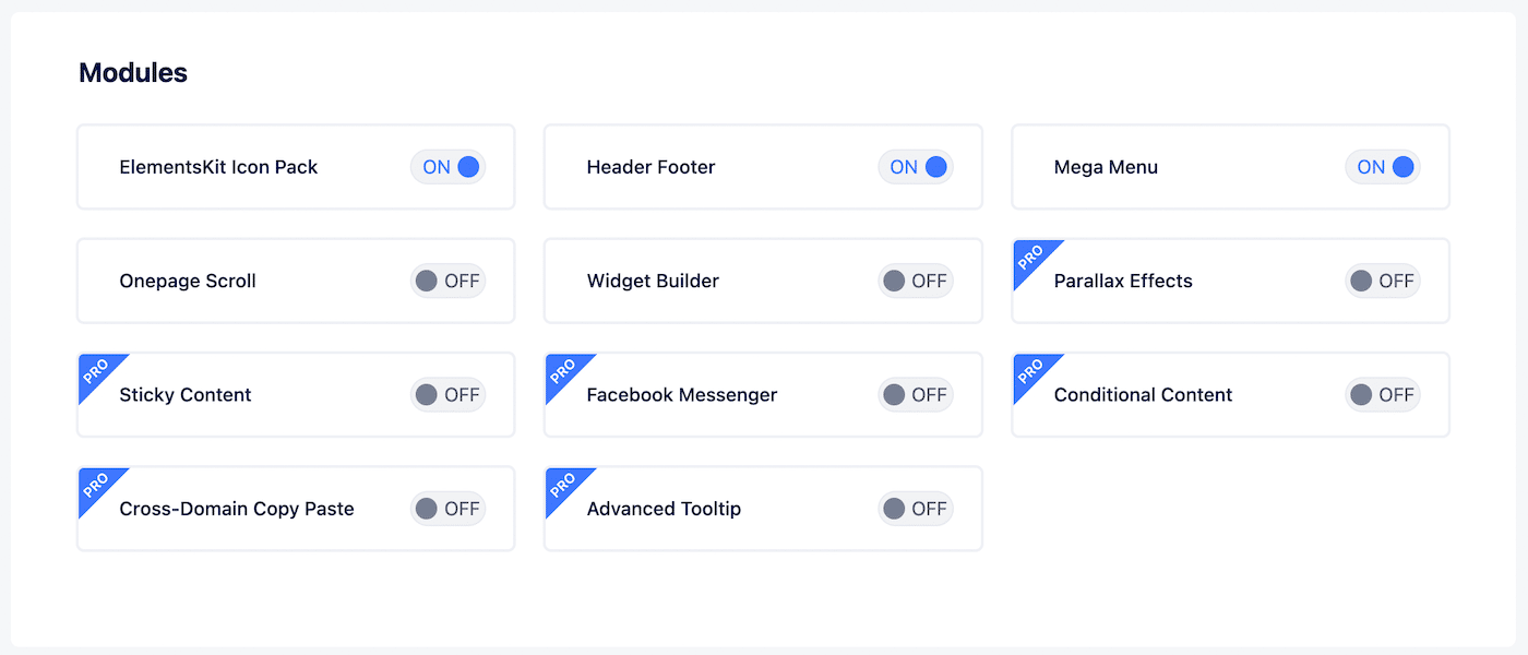 Turn on header footer option in Elements Kit