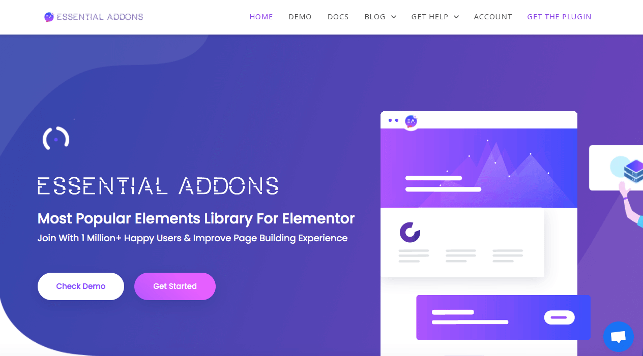 Homepage di Essential Addons for Elementor