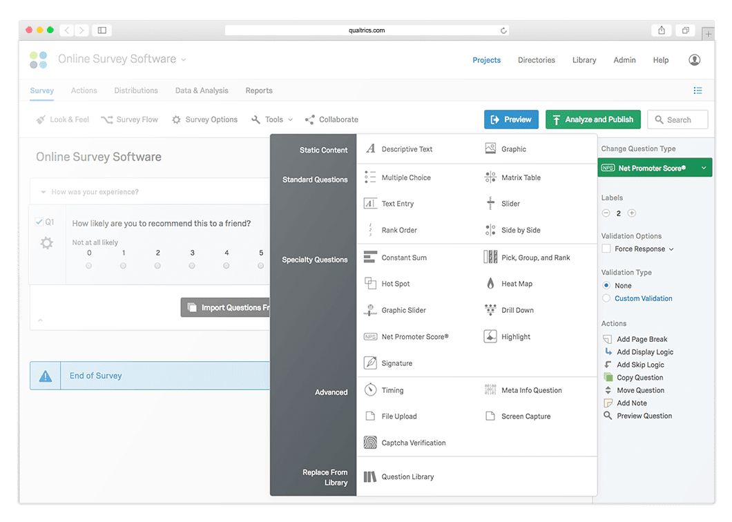 Qualtrics question types