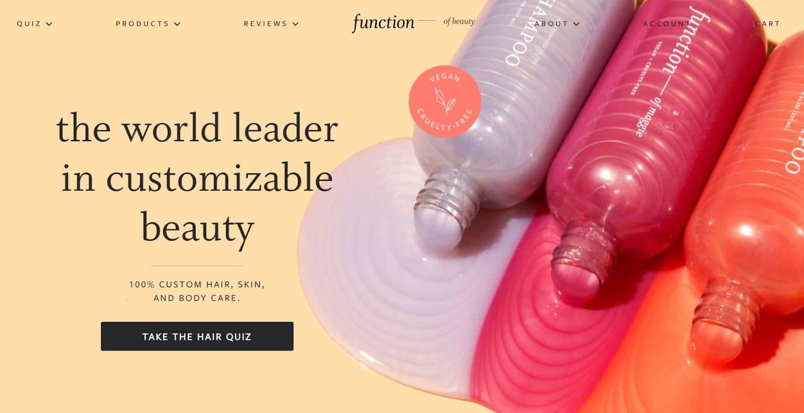 Function of Beauty Webseite