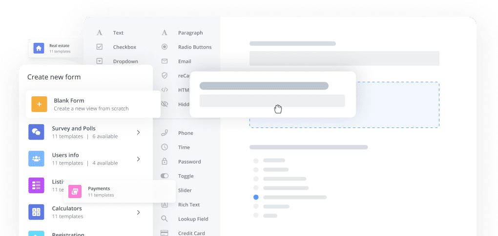 Formidable Forms Template-Typen