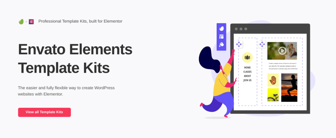 Homepage di Envato Elements Template Kits