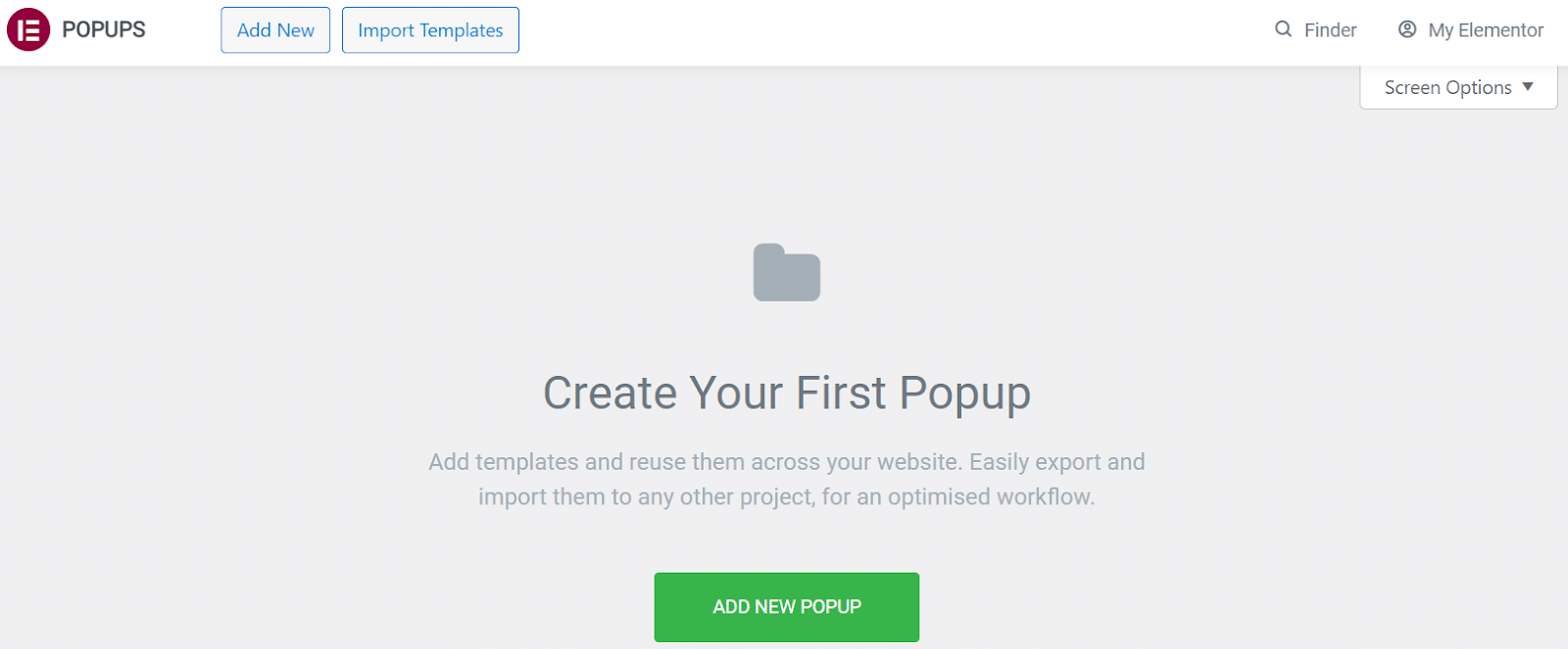 Add a new popup in templates