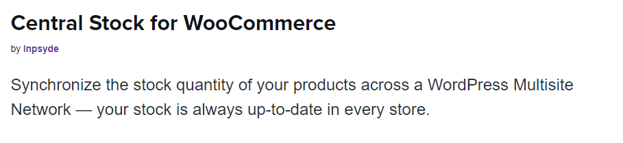 Central Stock for WooCommerce Erweiterung