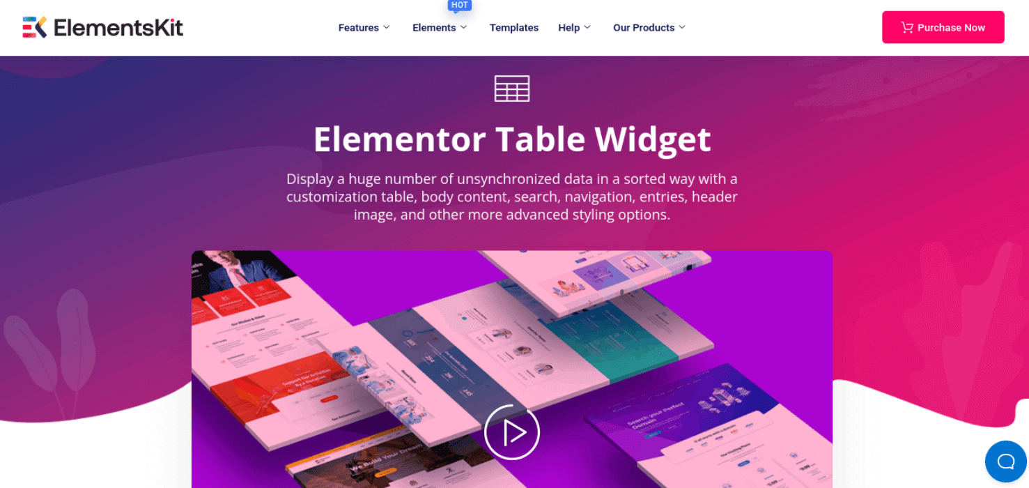 ElementsKit Elementor Table Widget add-on