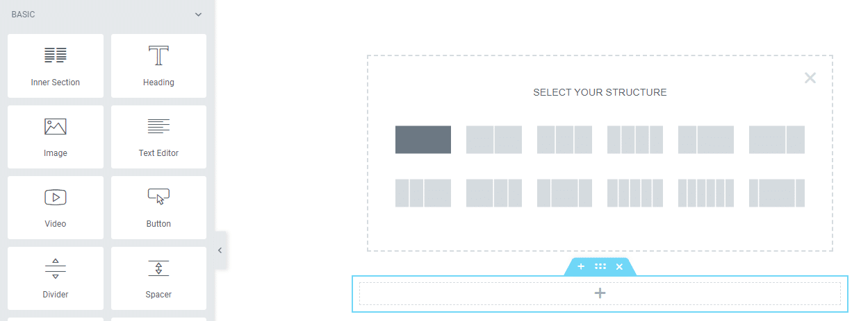 Elementorのカラムとモジュール