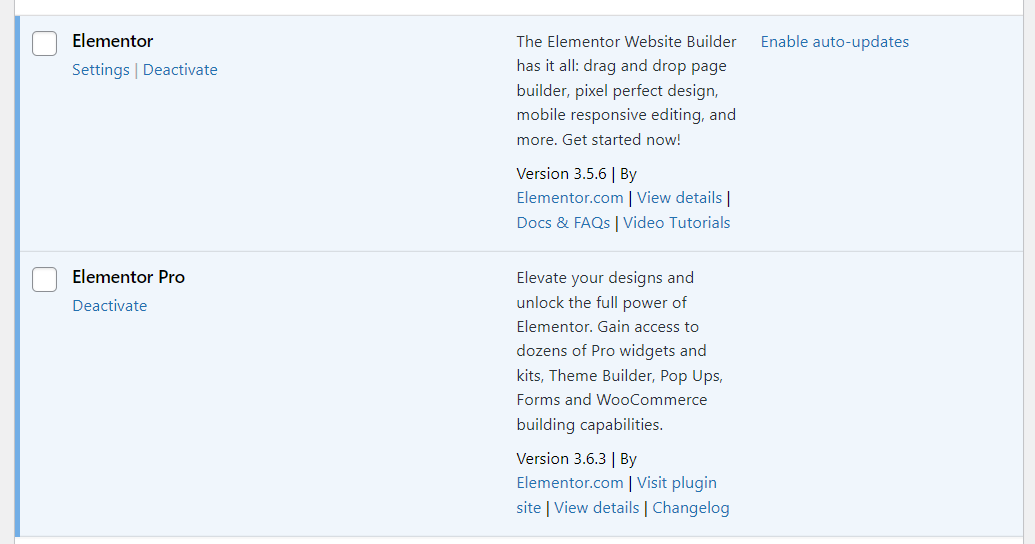 Update Elementor