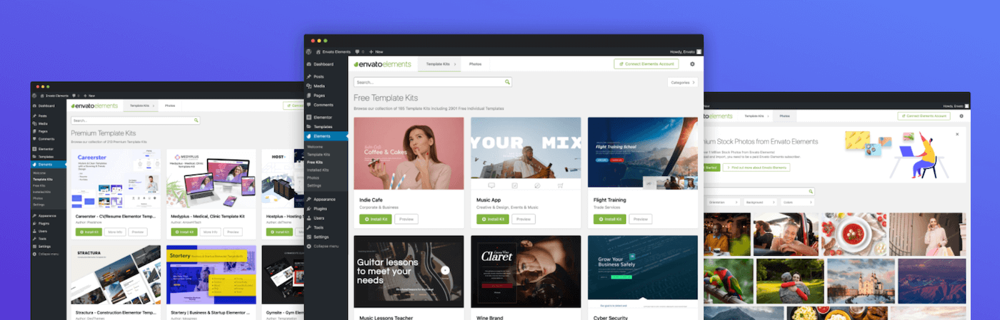 Homepage del plugin Envato Elements