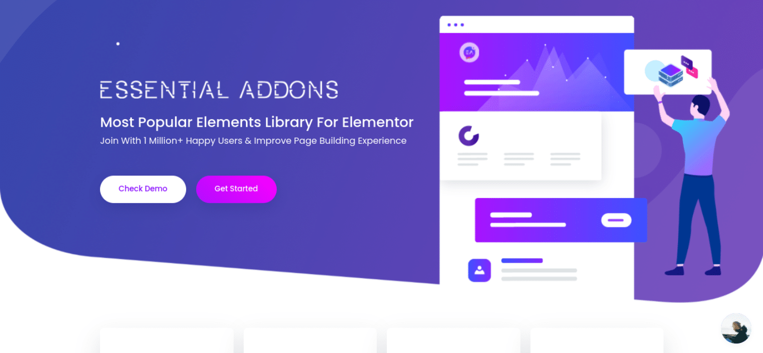 Essential Addons für Elementor Webseite