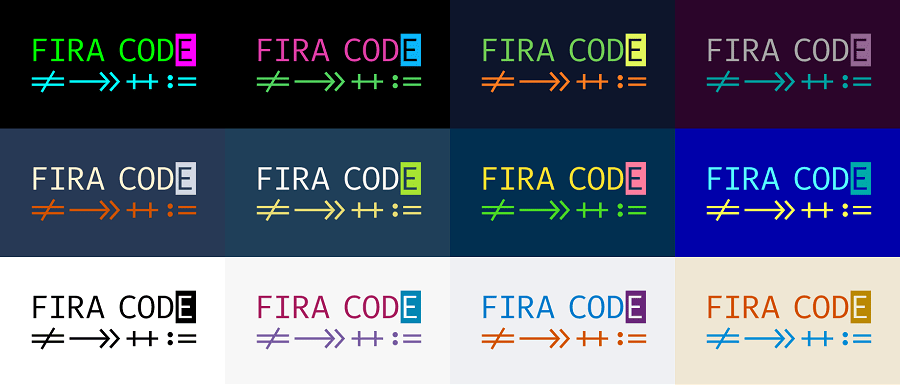 Fira Code font styles