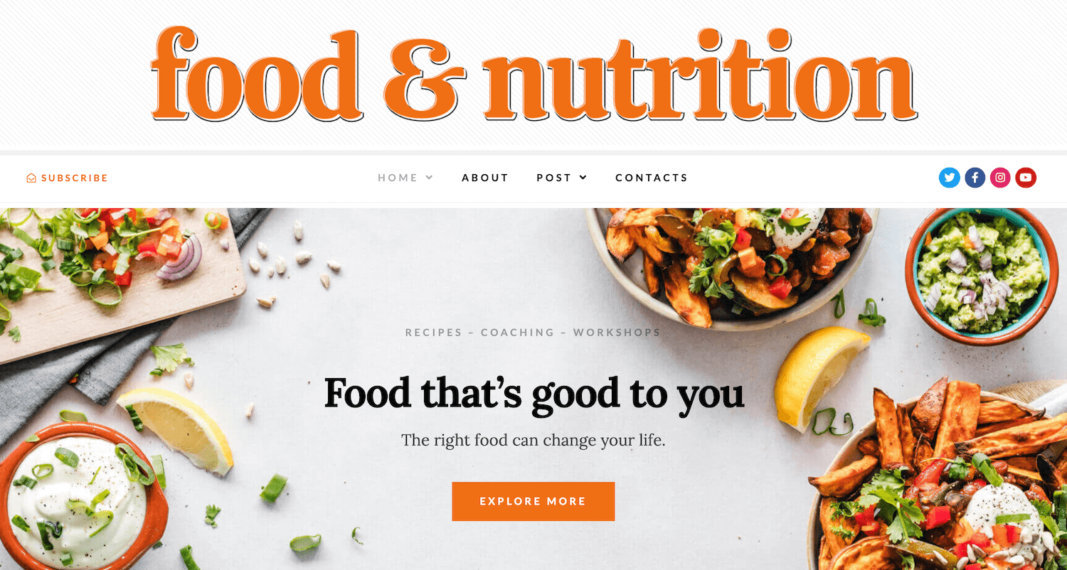 Food & Nutrition template