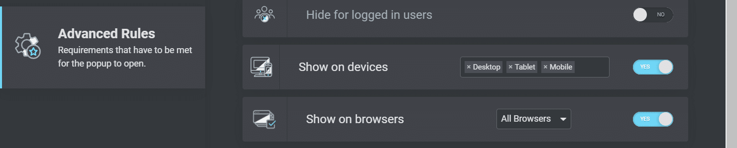  Je kunt de “Show on devices” optie kiezen