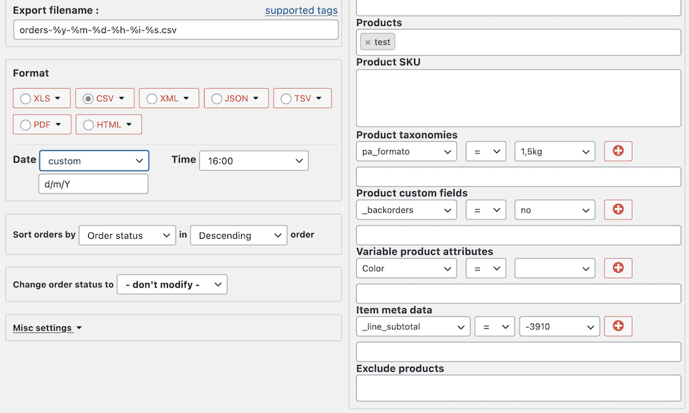 Modification des filtres de produits dans WordPress.